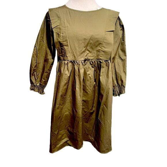 Compania fantastica women Mini Dress Army Green Size S NWT - Picture 1 of 5